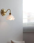 SwanGlow - Curved Brass & Glass Wall Light