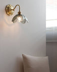 SwanGlow - Curved Brass & Glass Wall Light