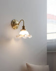 SwanGlow - Curved Brass & Glass Wall Light